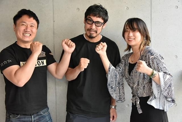 左から園村健介、木幡竜、伊澤彩織