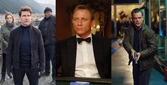 (左から)「ミッション:インポッシブル」シリーズのイーサン・ハント、「007」シリーズのジェームズ・ボンド、「ボーン」シリーズのジェイソン・ボーン
